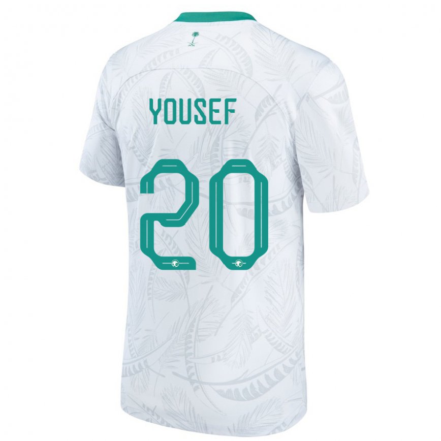 Hombre Camiseta Arabia Saudita Fares Yousef #20 Blanco 1ª Equipación 22-24 México