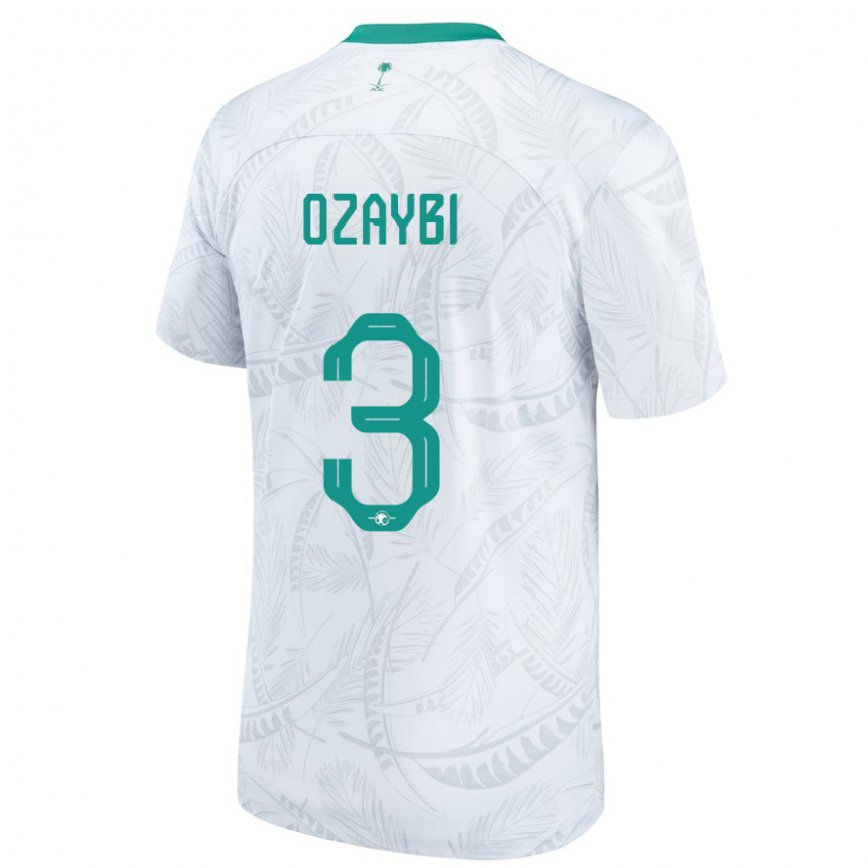 Hombre Camiseta Arabia Saudita Raed Ozaybi #3 Blanco 1ª Equipación 22-24 México