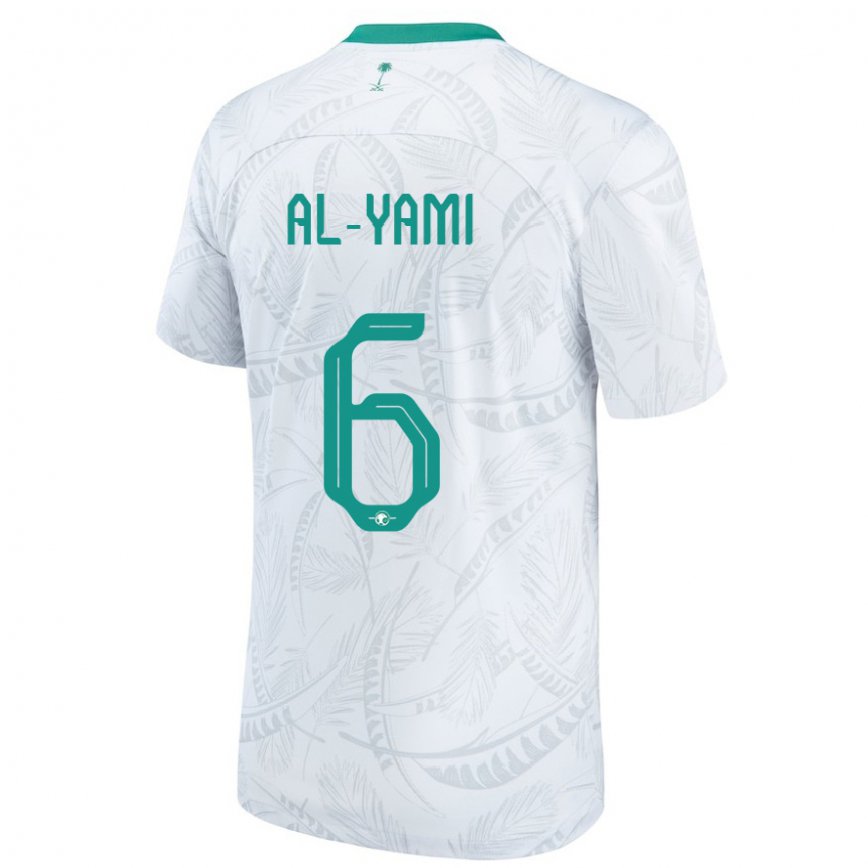 Hombre Camiseta Arabia Saudita Mohammed Al Yami #6 Blanco 1ª Equipación 22-24 México