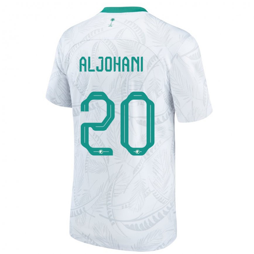 Hombre Camiseta Arabia Saudita Ziyad Aljohani #20 Blanco 1ª Equipación 22-24 México