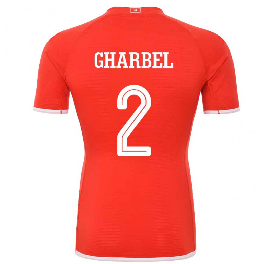 Hombre Camiseta Túnez Mahmoud Gharbel #2 Rojo 1ª Equipación 22-24 México