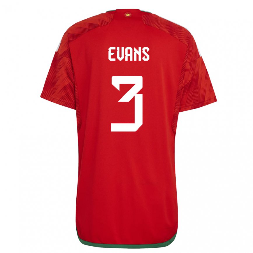 Hombre Camiseta Gales Gemma Evans #3 Rojo 1ª Equipación 22-24 México