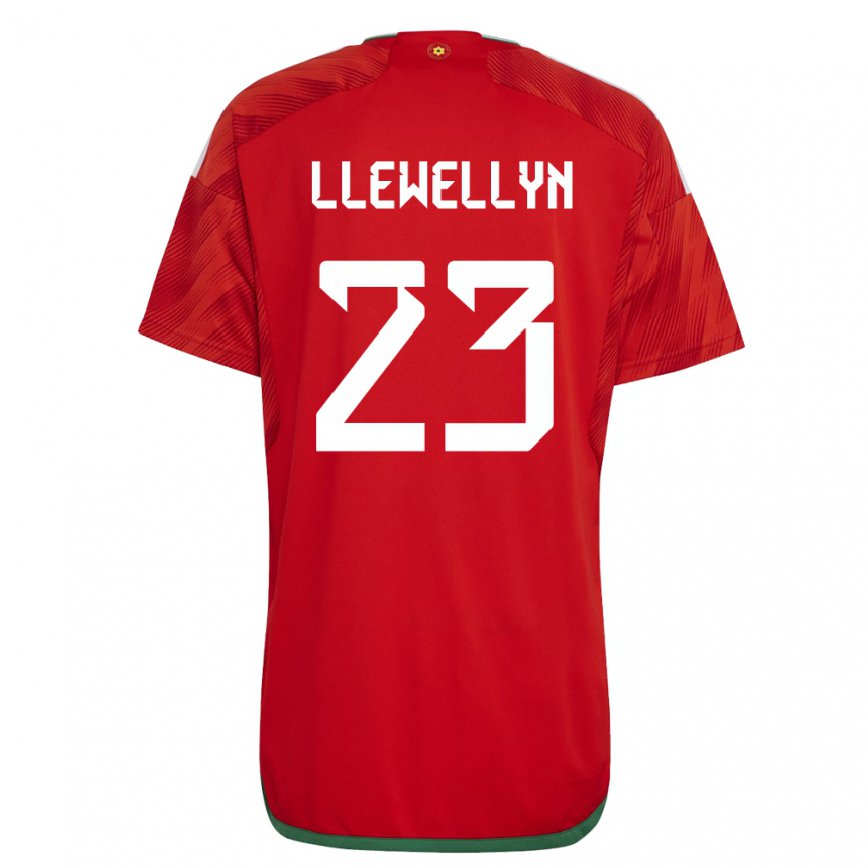 Hombre Camiseta Gales Ffion Llewellyn #23 Rojo 1ª Equipación 22-24 México