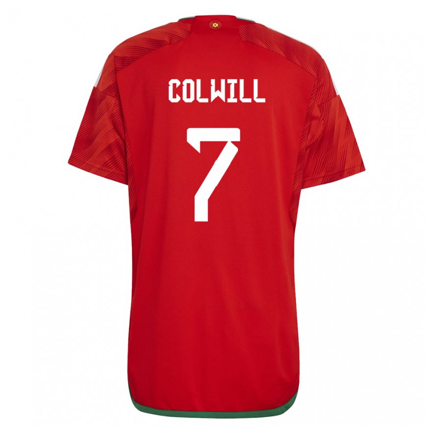 Hombre Camiseta Gales Joel Colwill #7 Rojo 1ª Equipación 22-24 México