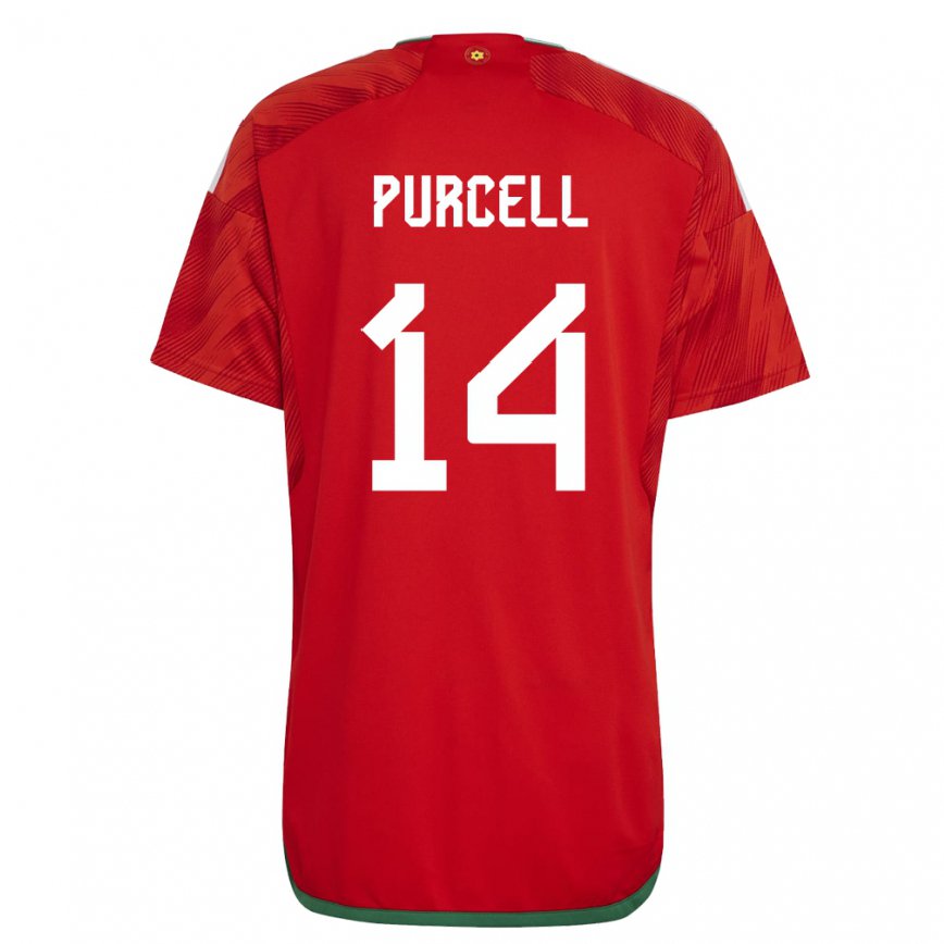 Hombre Camiseta Gales Benjamin Purcell #14 Rojo 1ª Equipación 22-24 México