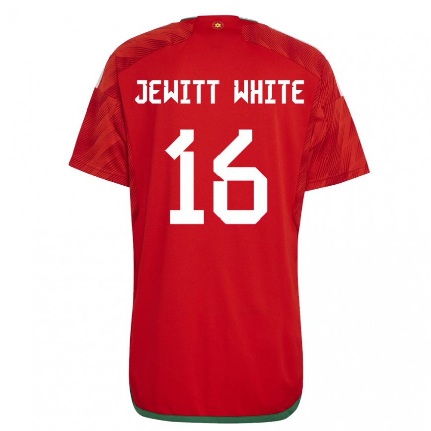 Hombre Camiseta Gales Harry Jewitt White #16 Rojo 1ª Equipación 22-24 México