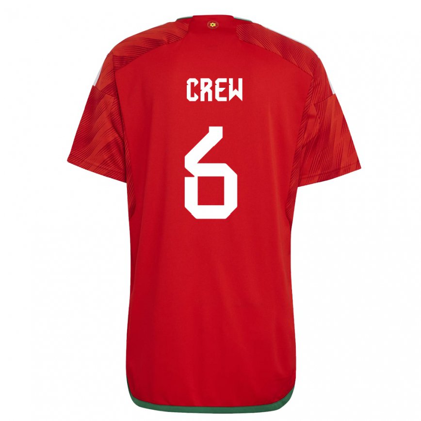 Hombre Camiseta Gales Charlie Crew #6 Rojo 1ª Equipación 22-24 México