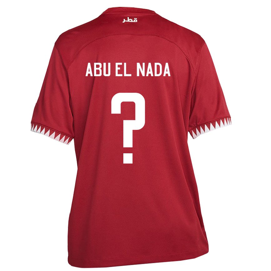 Hombre Camiseta Catar Mahmoud Abu El Nada #0 Granate 1ª Equipación 22-24 México