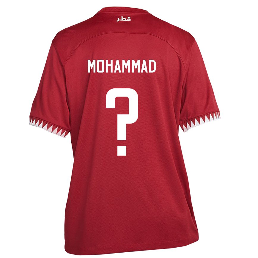 Hombre Camiseta Catar Khaled Mohammad #0 Granate 1ª Equipación 22-24 México