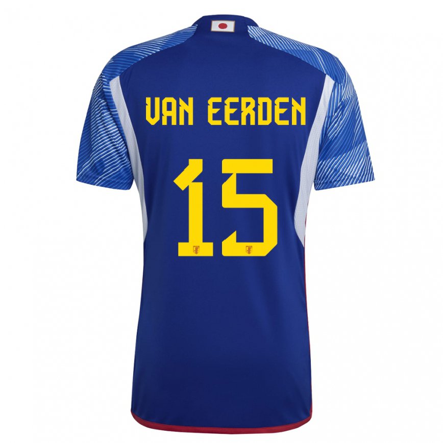 Hombre Camiseta Japón Shawn Van Eerden #15 Azul Real 1ª Equipación 22-24 México