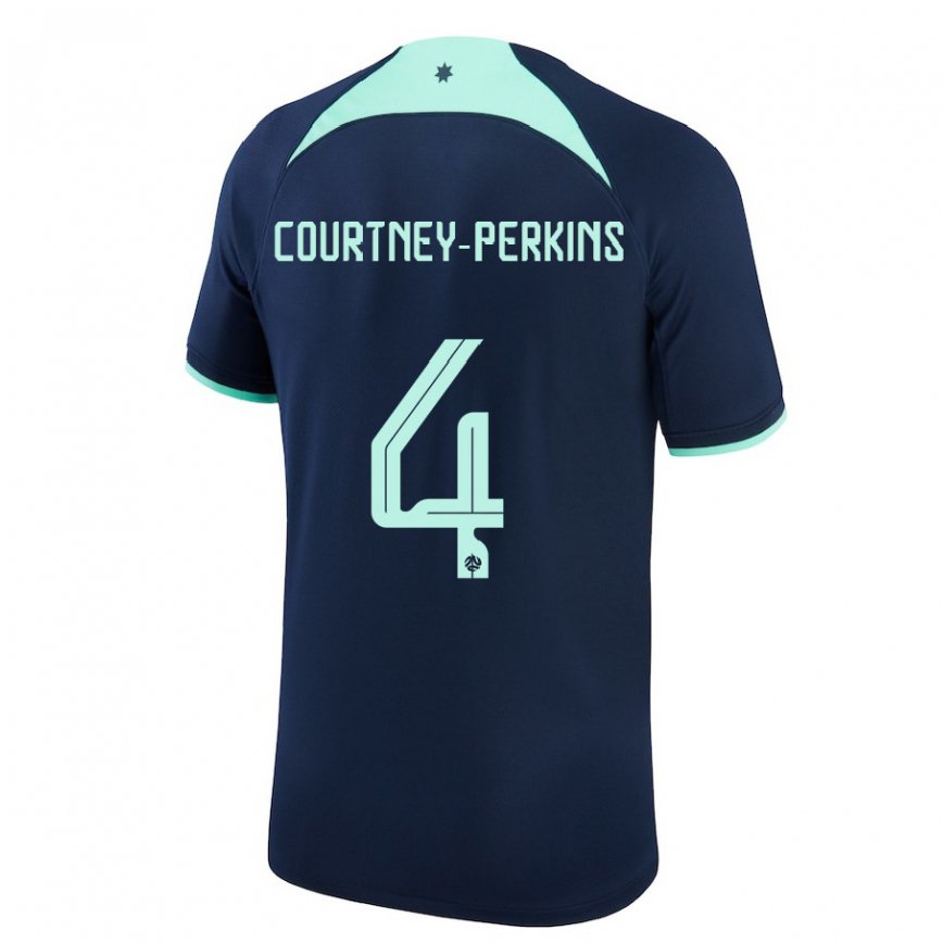Hombre Camiseta Australia Jordan Courtney Perkins #4 Azul Oscuro 2ª Equipación 22-24 México