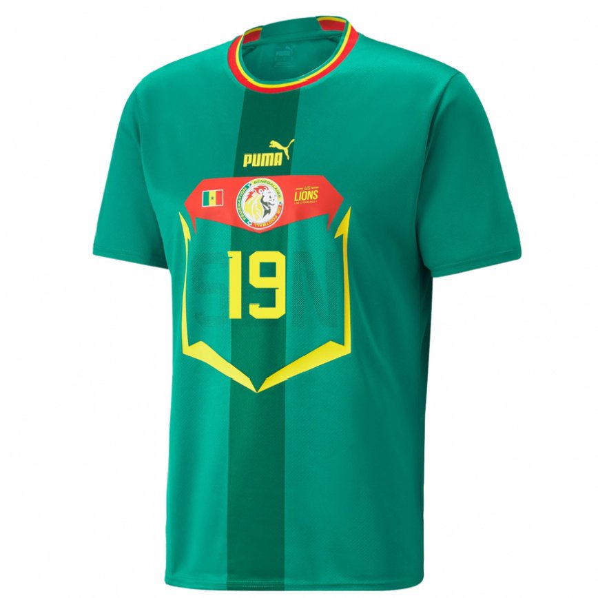 Hombre Camiseta Senegal Youssouph Badji #19 Verde 2ª Equipación 22-24 México
