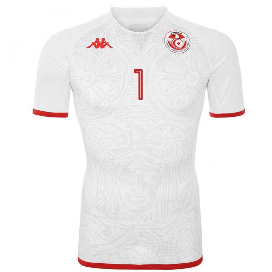 Hombre Camiseta Túnez Nesrine Zizi #1 Blanco 2ª Equipación 22-24 México