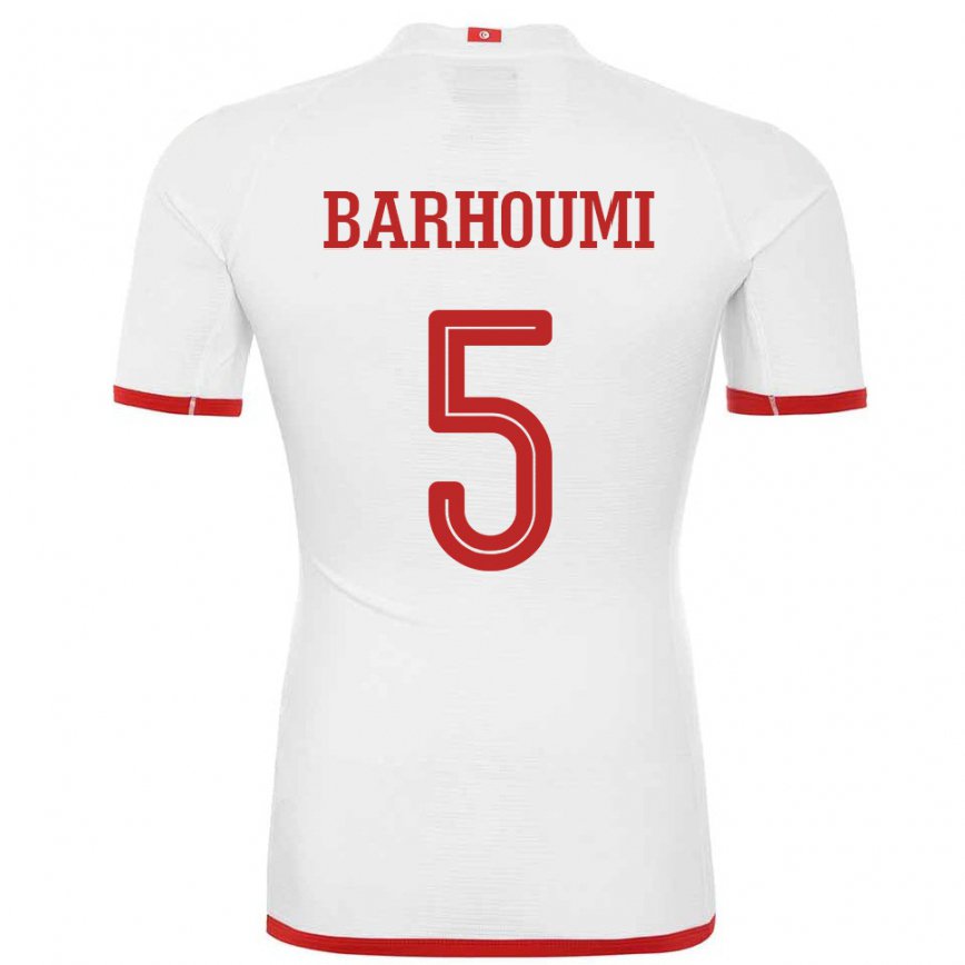 Hombre Camiseta Túnez Jasmina Barhoumi #5 Blanco 2ª Equipación 22-24 México