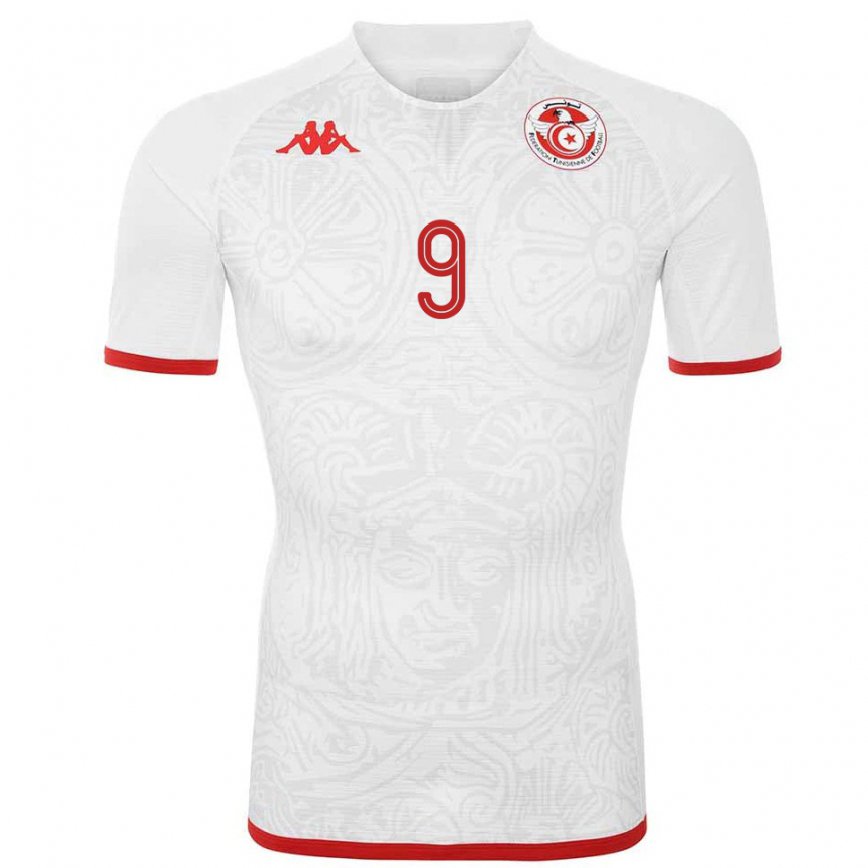 Hombre Camiseta Túnez Sabrine Ellouzi #9 Blanco 2ª Equipación 22-24 México