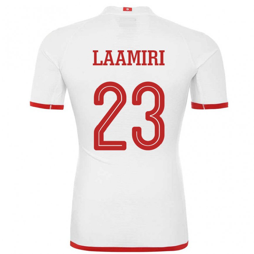 Hombre Camiseta Túnez Soumaya Laamiri #23 Blanco 2ª Equipación 22-24 México