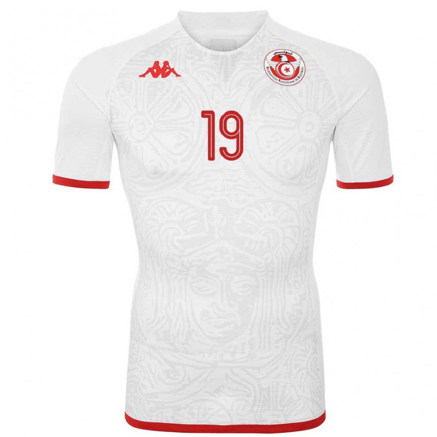 Hombre Camiseta Túnez Baraket Hmidi #19 Blanco 2ª Equipación 22-24 México
