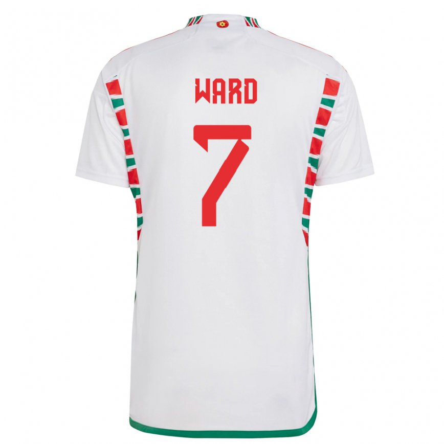 Hombre Camiseta Gales Helen Ward #7 Blanco 2ª Equipación 22-24 México