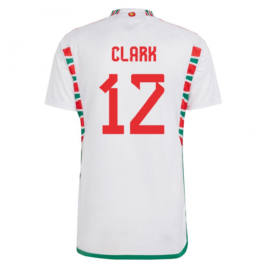 Hombre Camiseta Gales Olivia Clark #12 Blanco 2ª Equipación 22-24 México
