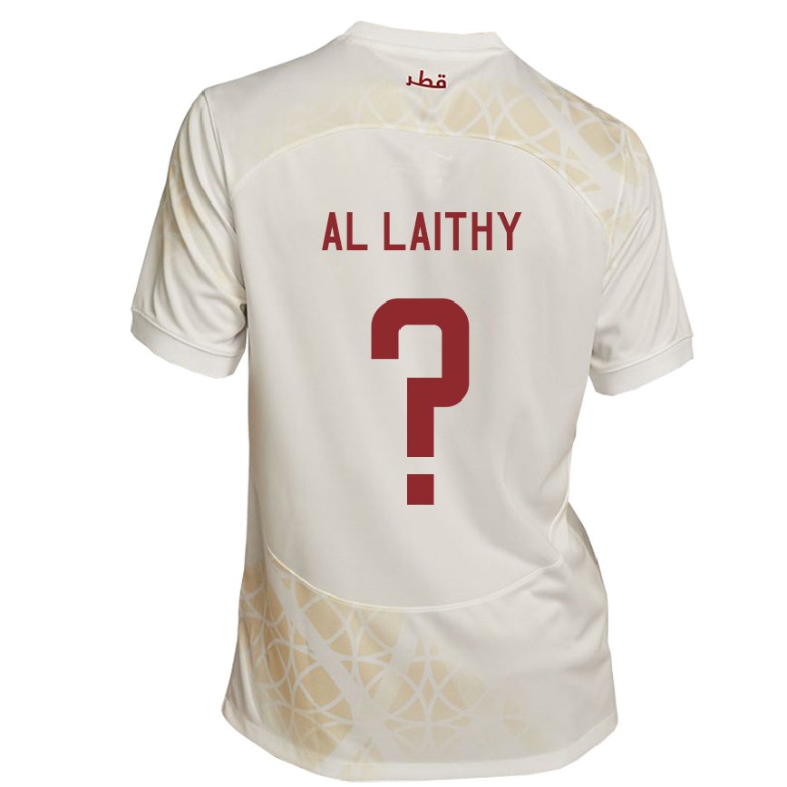 Hombre Camiseta Catar Bahaa Al Laithy #0 Beis Dorado 2ª Equipación 22-24 México