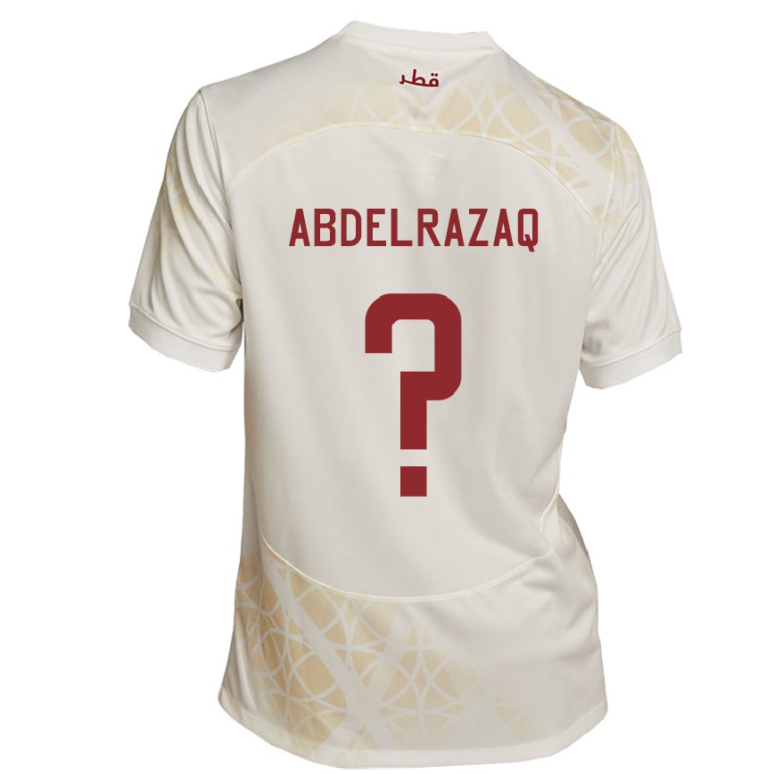 Hombre Camiseta Catar Yussef Abdelrazaq #0 Beis Dorado 2ª Equipación 22-24 México