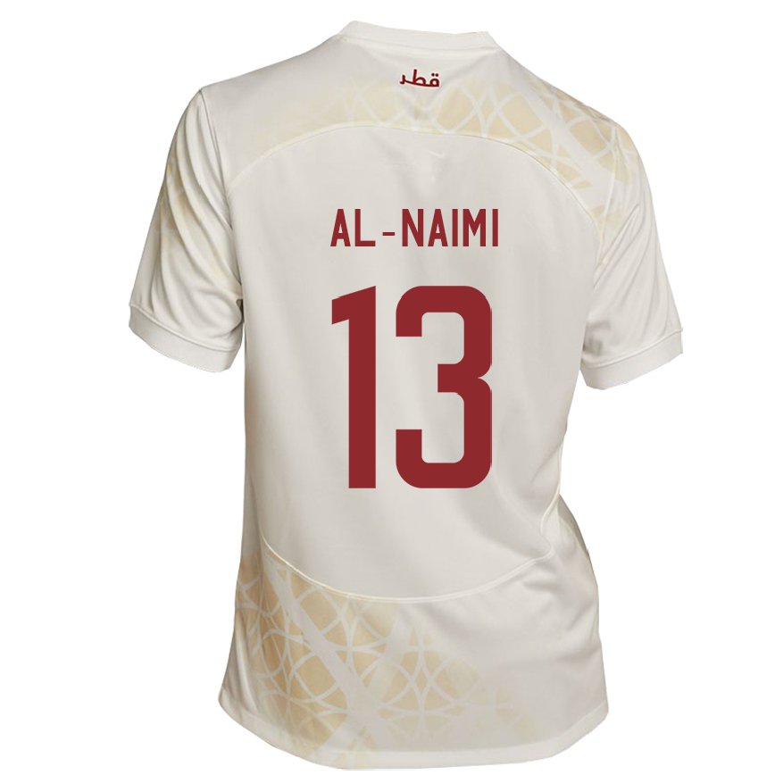 Hombre Camiseta Catar Zahra Al Naimi #13 Beis Dorado 2ª Equipación 22-24 México