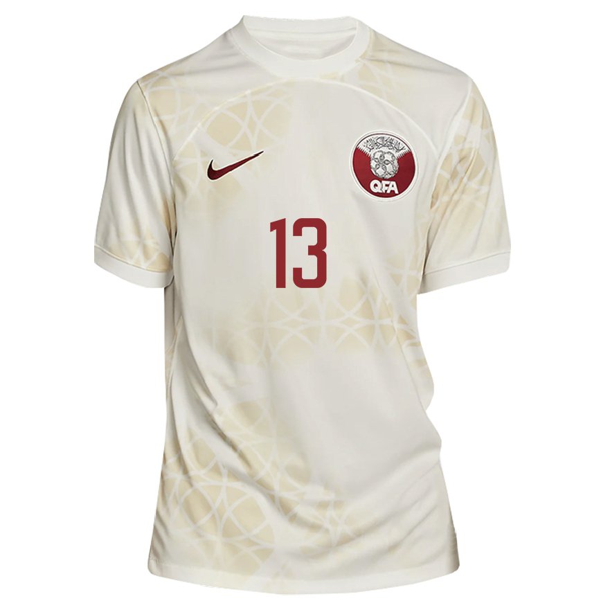 Hombre Camiseta Catar Zahra Al Naimi #13 Beis Dorado 2ª Equipación 22-24 México