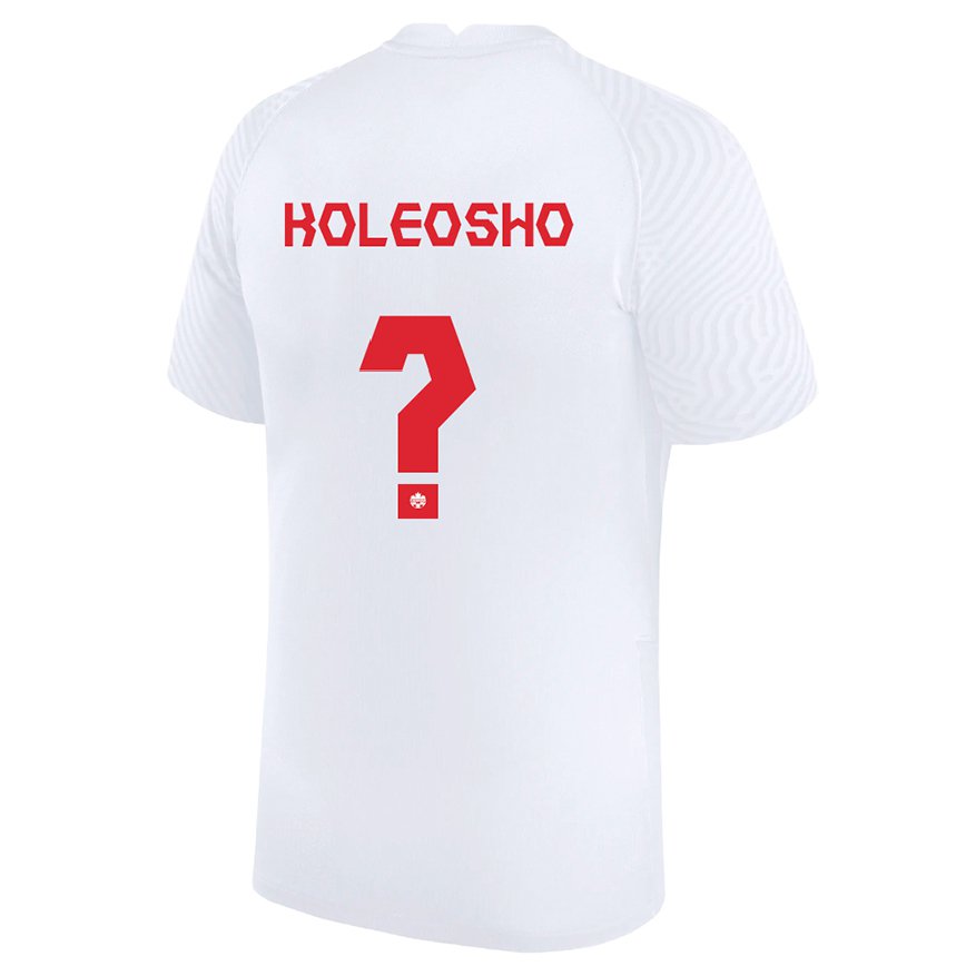 Hombre Camiseta Canadá Luca Koleosho #0 Blanco 2ª Equipación 22-24 México