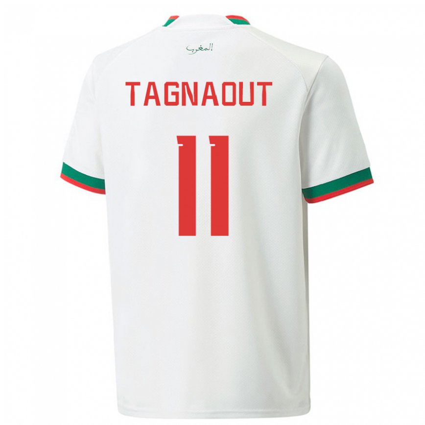 Hombre Camiseta Marruecos Fatima Tagnaout #11 Blanco 2ª Equipación 22-24 México