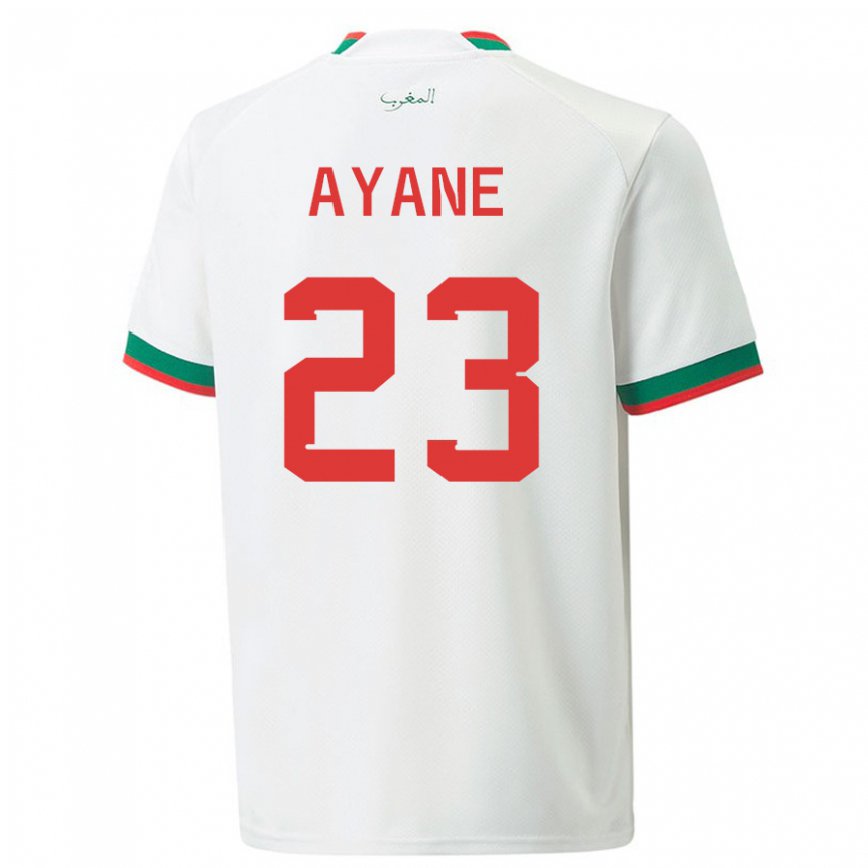 Hombre Camiseta Marruecos Rosella Ayane #23 Blanco 2ª Equipación 22-24 México