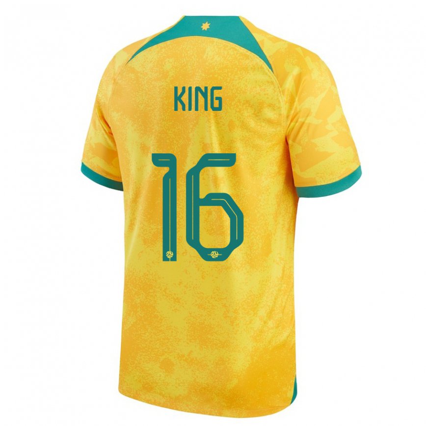 Mujer Camiseta Australia Joel King #16 Dorado 1ª Equipación 22-24 México