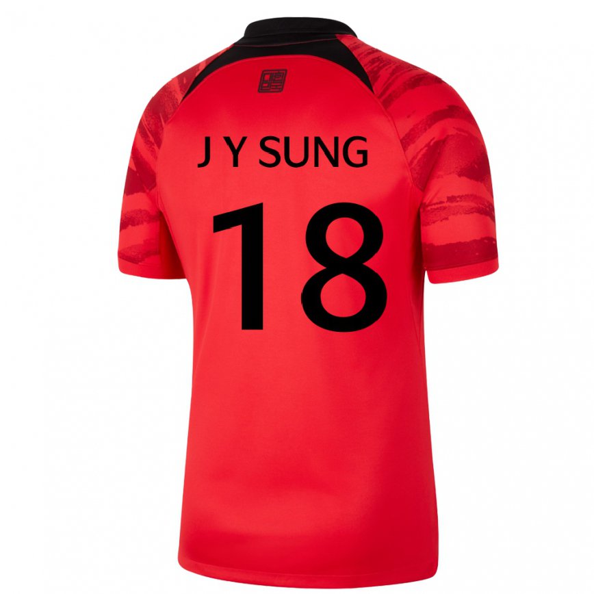 Mujer Camiseta Corea Del Sur Sung Jin Young #18 Negro Rojo 1ª Equipación 22-24 México