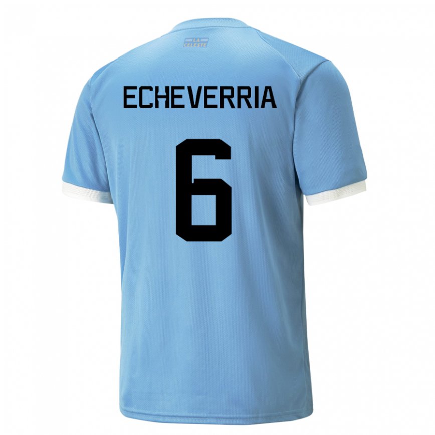 Mujer Camiseta Uruguay Juan Echeverria #6 Azul 1ª Equipación 22-24 México