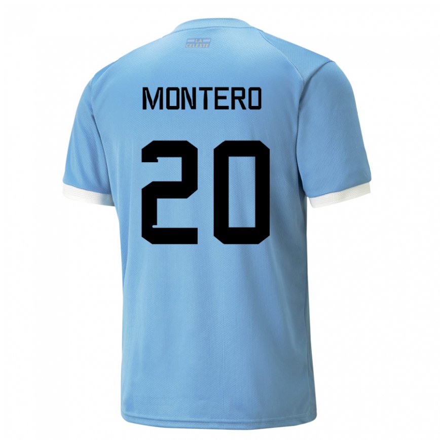 Mujer Camiseta Uruguay Alfonso Montero #20 Azul 1ª Equipación 22-24 México