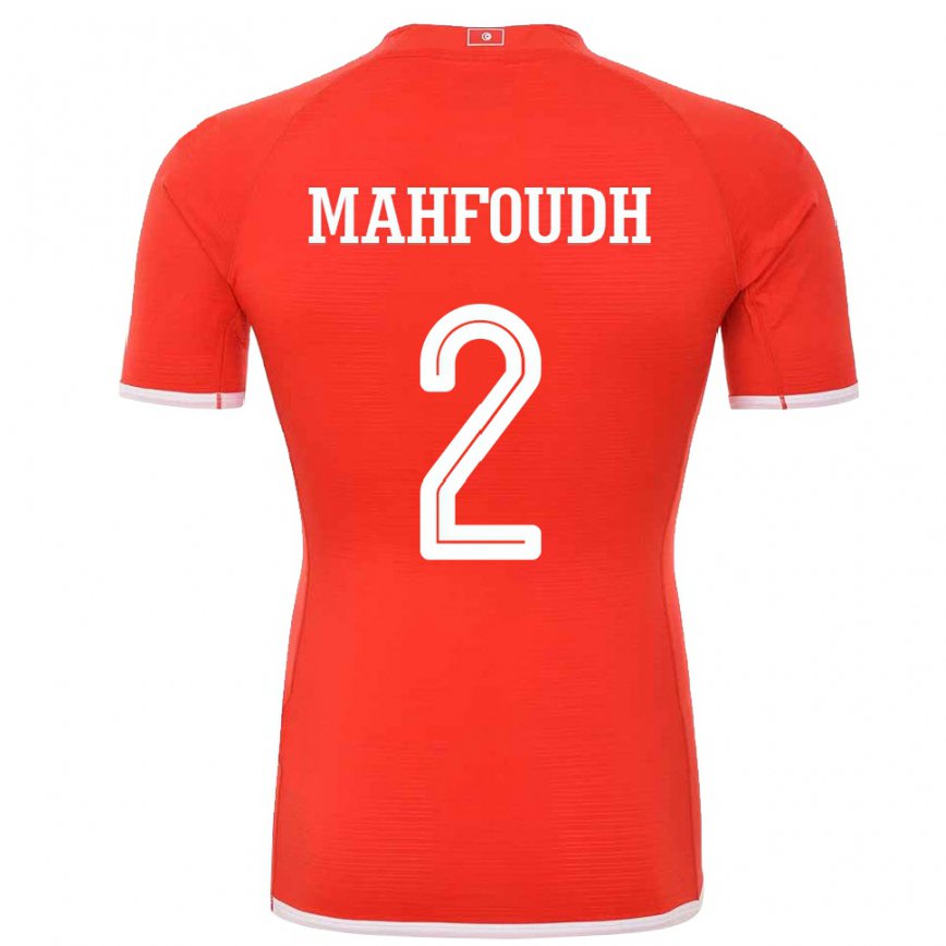 Mujer Camiseta Túnez Dhikra Mahfoudh #2 Rojo 1ª Equipación 22-24 México