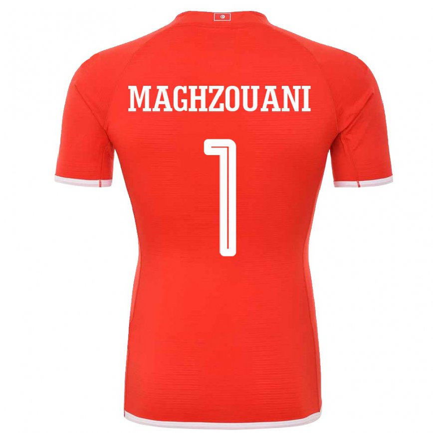 Mujer Camiseta Túnez Wassim Maghzouani #1 Rojo 1ª Equipación 22-24 México