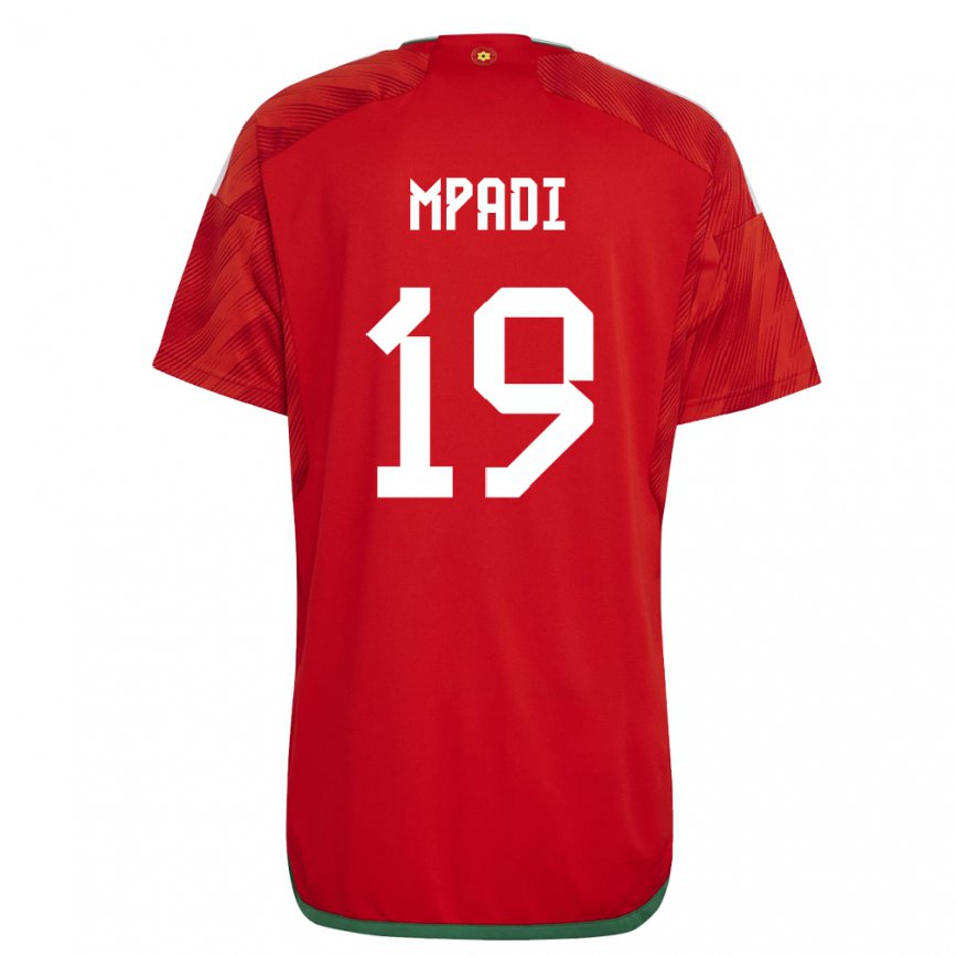 Mujer Camiseta Gales Japhet Mpadi #19 Rojo 1ª Equipación 22-24 México