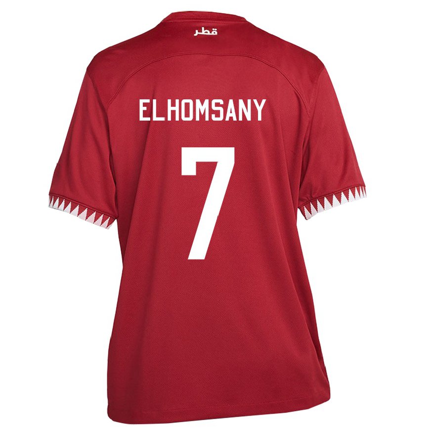 Mujer Camiseta Catar Yasmeen Elhomsany #7 Granate 1ª Equipación 22-24 México