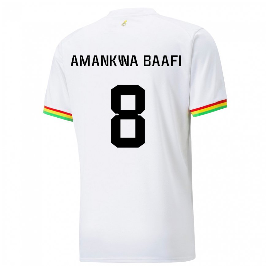 Mujer Camiseta Ghana Yaw Amankwa Baafi #8 Blanco 1ª Equipación 22-24 México