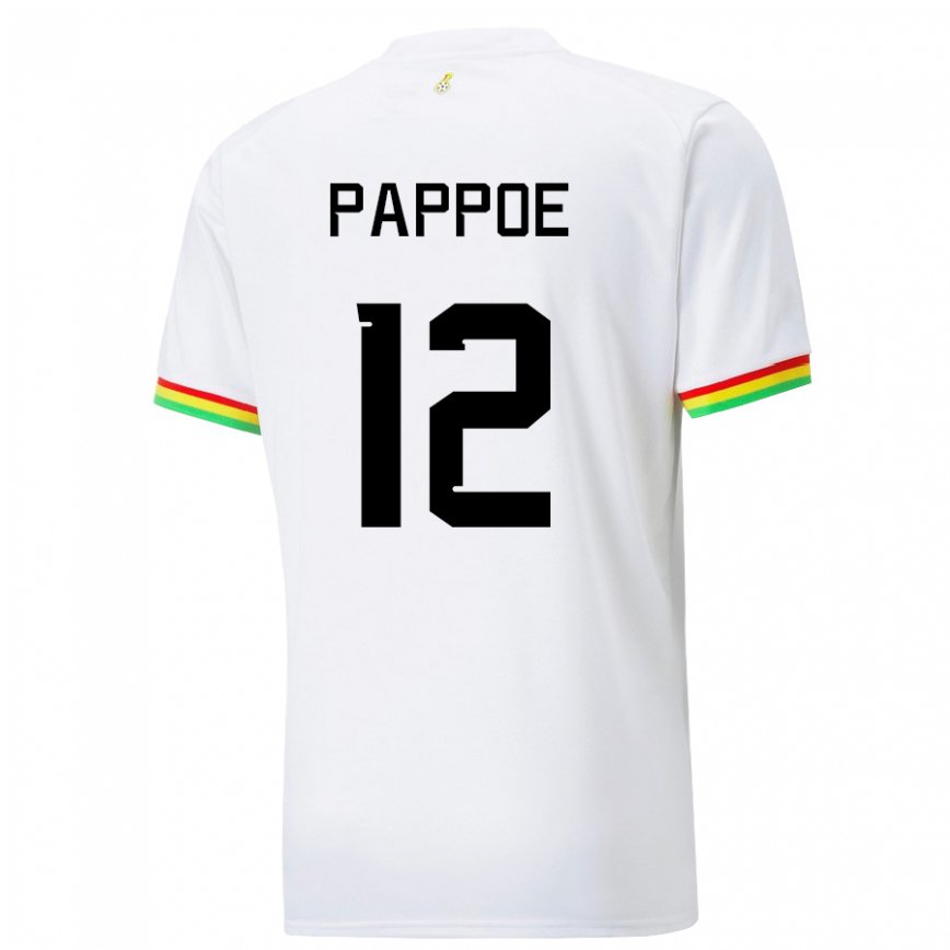 Mujer Camiseta Ghana Isaac Pappoe #12 Blanco 1ª Equipación 22-24 México