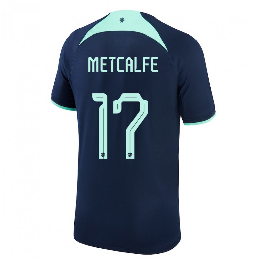 Mujer Camiseta Australia Conor Metcalfe #17 Azul Oscuro 2ª Equipación 22-24 México