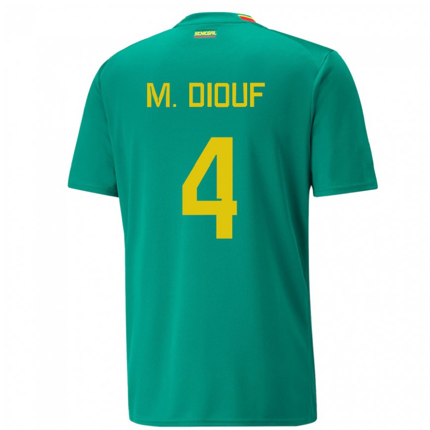 Mujer Camiseta Senegal Mame Diarra Diouf #4 Verde 2ª Equipación 22-24 México
