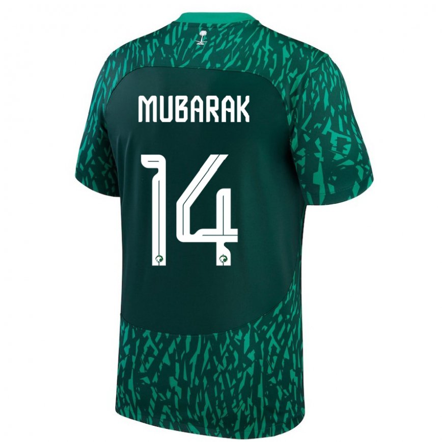 Mujer Camiseta Arabia Saudita Al Bandari Mubarak #14 Verde Oscuro 2ª Equipación 22-24 México