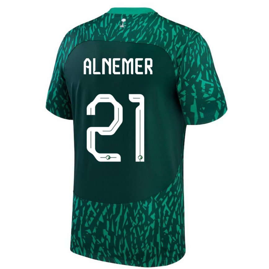 Mujer Camiseta Arabia Saudita Meshari Alnemer #21 Verde Oscuro 2ª Equipación 22-24 México