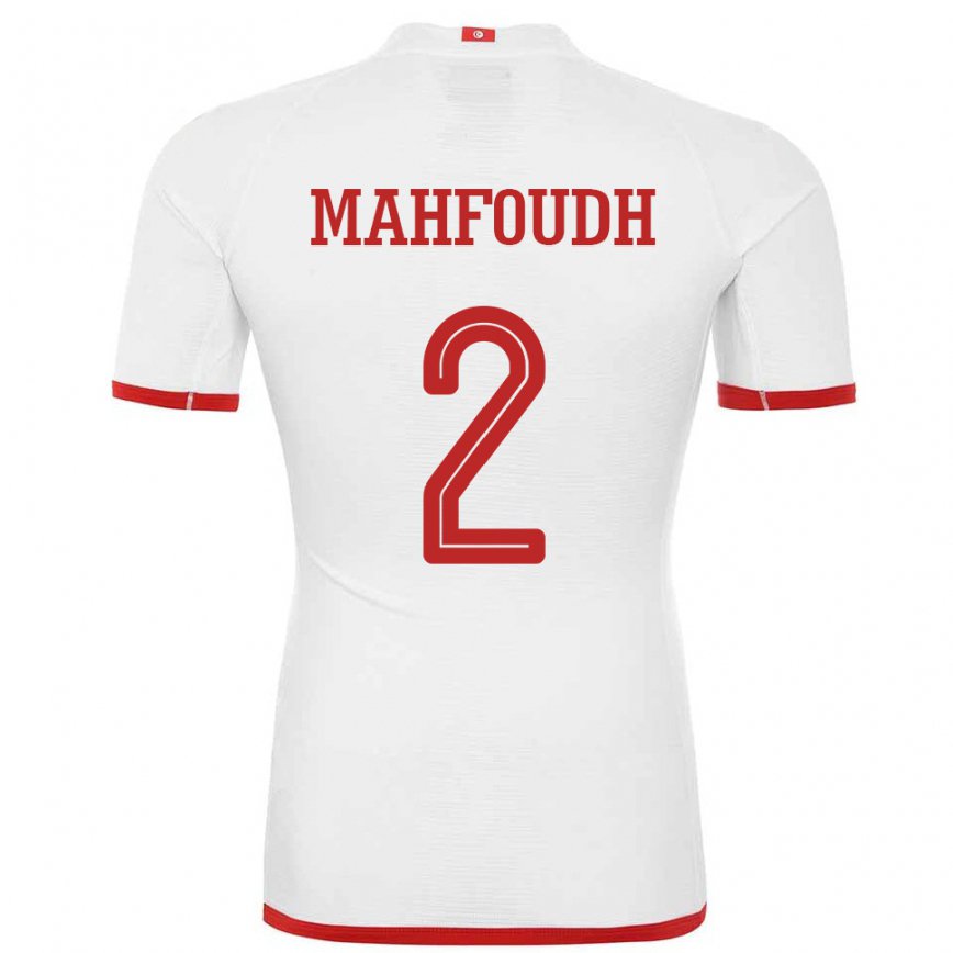 Mujer Camiseta Túnez Dhikra Mahfoudh #2 Blanco 2ª Equipación 22-24 México