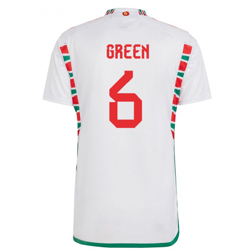 Mujer Camiseta Gales Josephine Green #6 Blanco 2ª Equipación 22-24 México