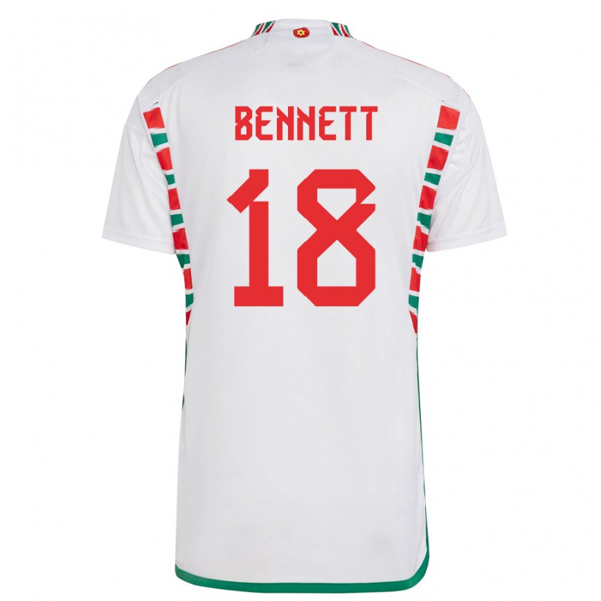 Mujer Camiseta Gales Murphy Bennett #18 Blanco 2ª Equipación 22-24 México