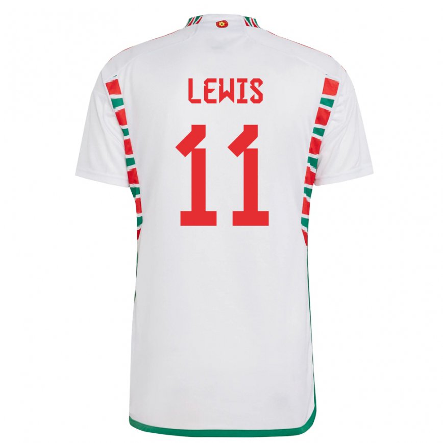 Mujer Camiseta Gales Sonny Lewis #11 Blanco 2ª Equipación 22-24 México