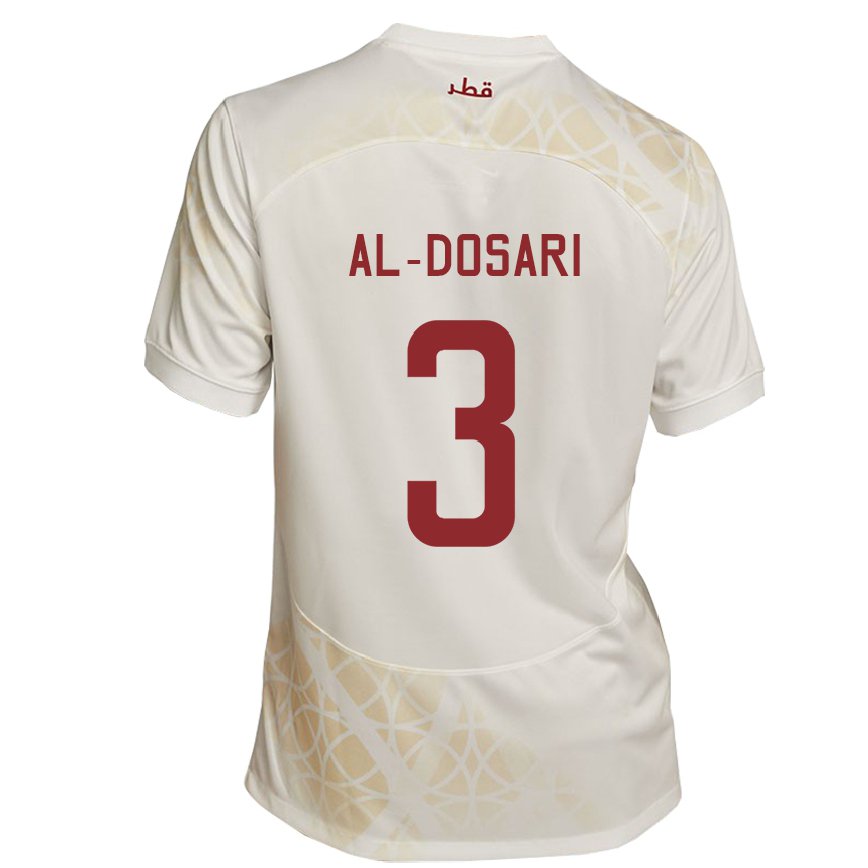 Mujer Camiseta Catar Dana Al Dosari #3 Beis Dorado 2ª Equipación 22-24 México