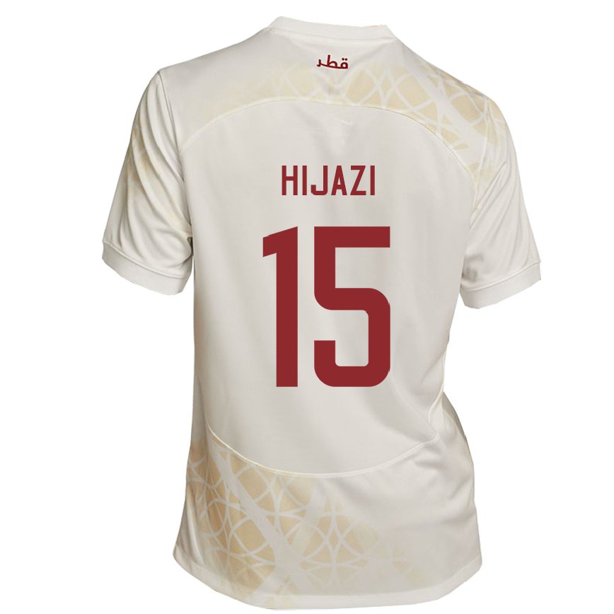 Mujer Camiseta Catar Asalet Hijazi #15 Beis Dorado 2ª Equipación 22-24 México